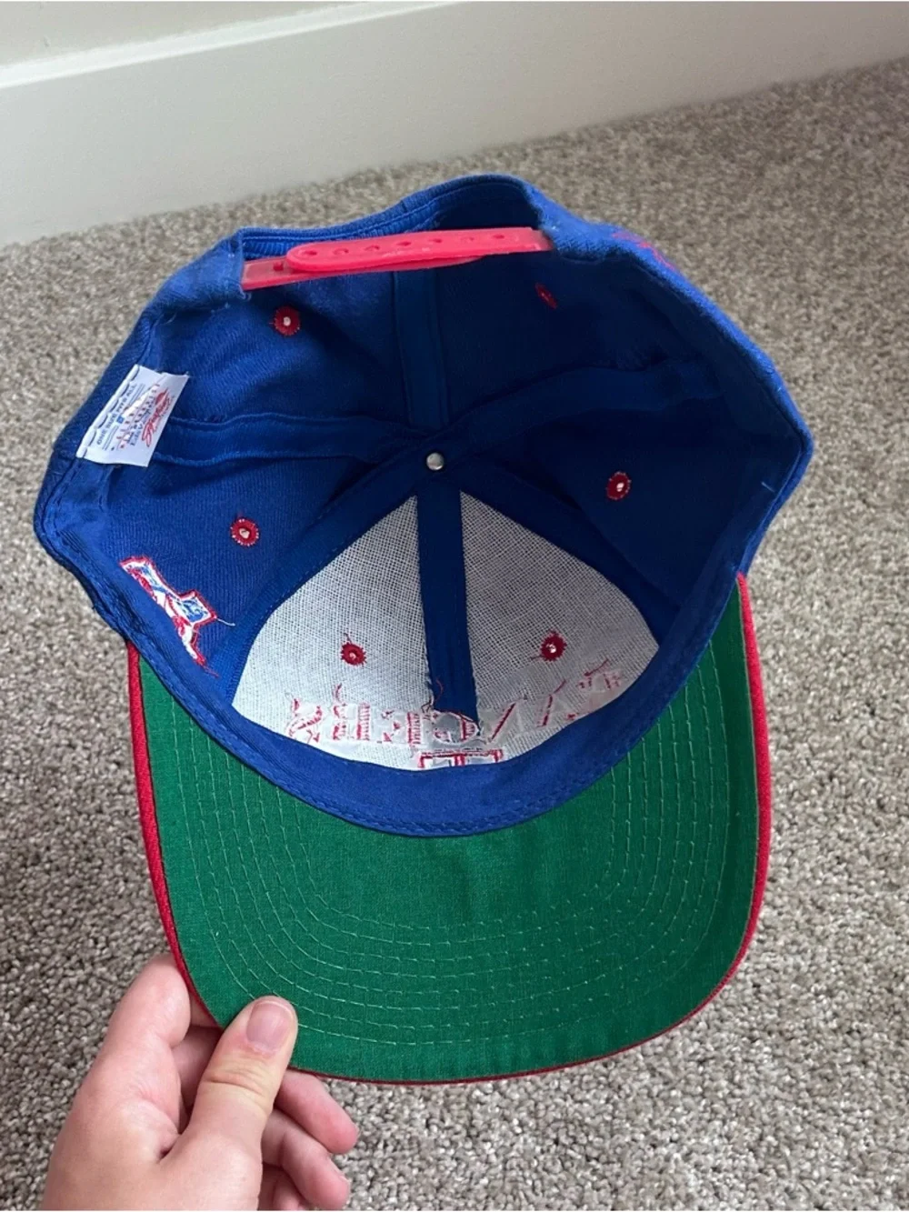 Vtg Texas Rangers Snapback Hat MLB Signatures Sportswear Blue Red NEW WITH TAGS